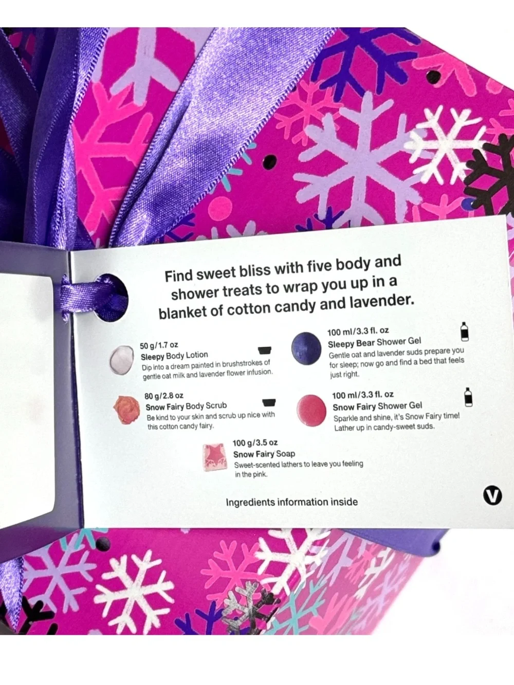 NIB LUSH 5 PC Christmas Bliss Gift Set Snow Fairy Sleepy Bear Gel Lotion Scrub